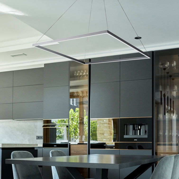 Atria 39.5" Silver LED Square Pendant Light