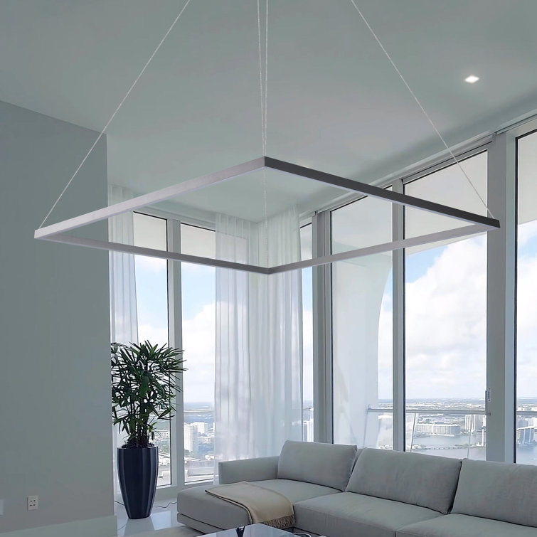 Atria 39.5" Silver LED Square Pendant Light