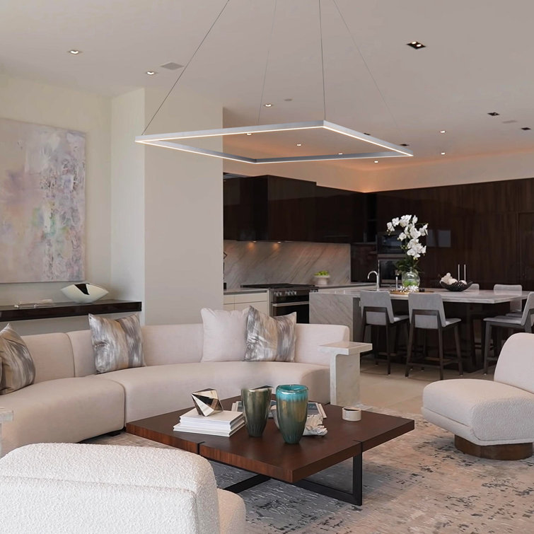 Atria 39.5" Silver LED Square Pendant Light