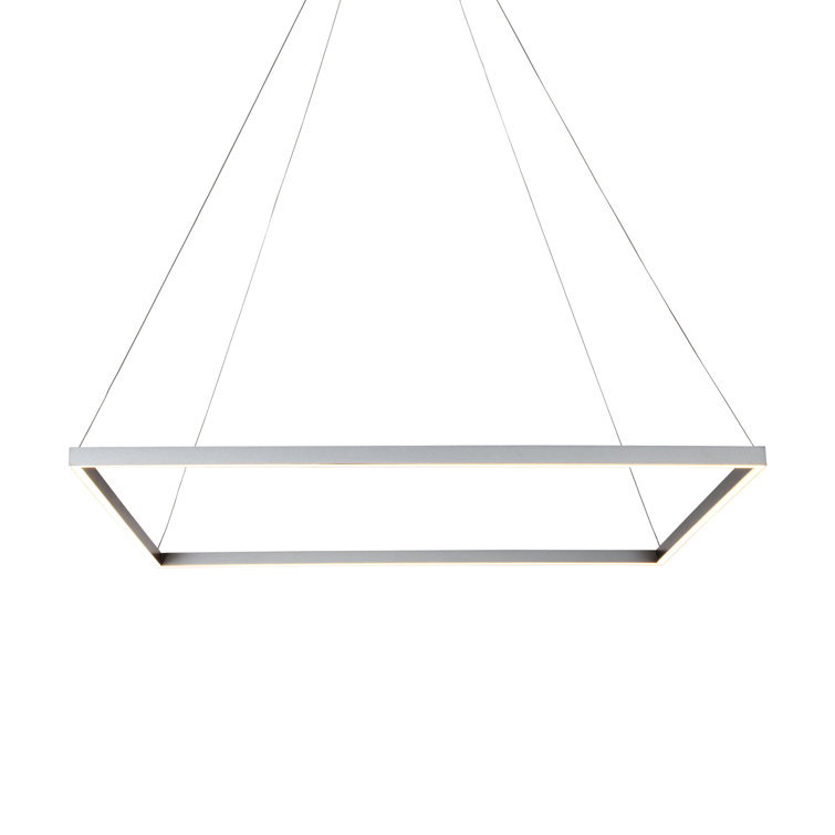 Atria 39.5" Silver LED Square Pendant Light