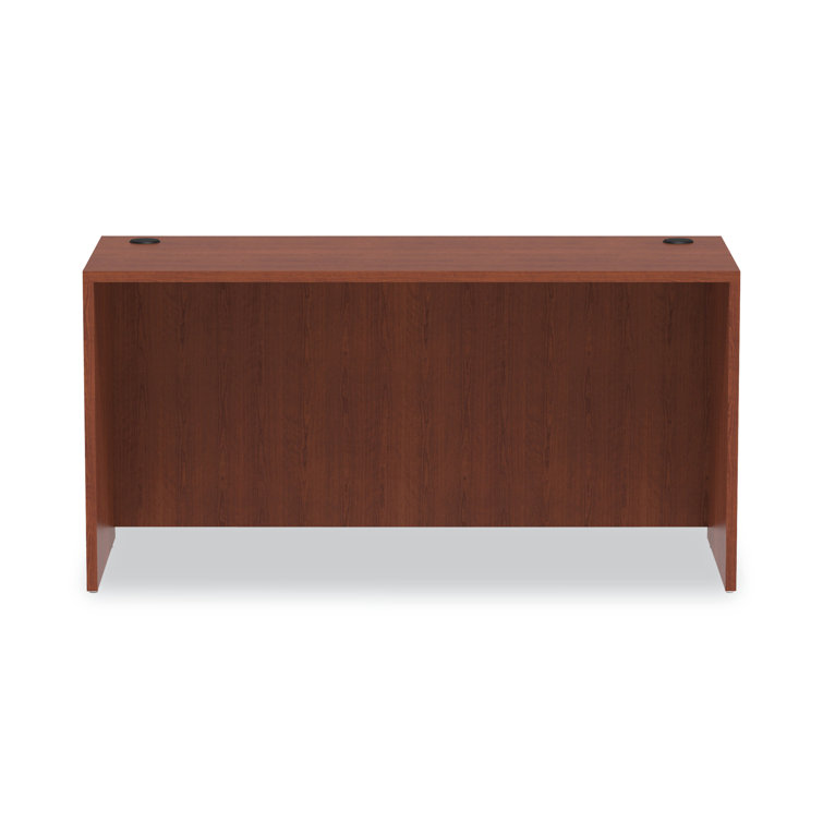 Medium Cherry Office Credenza with Drawer and Filing Cabinet