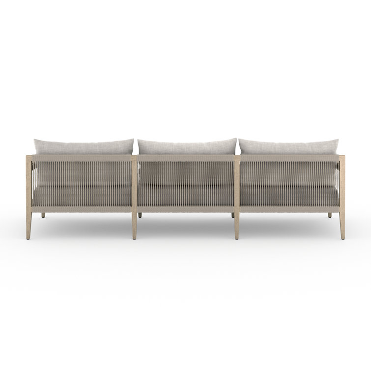 Sherwood 93" Gray Teak Outdoor 3-Seat Sofa