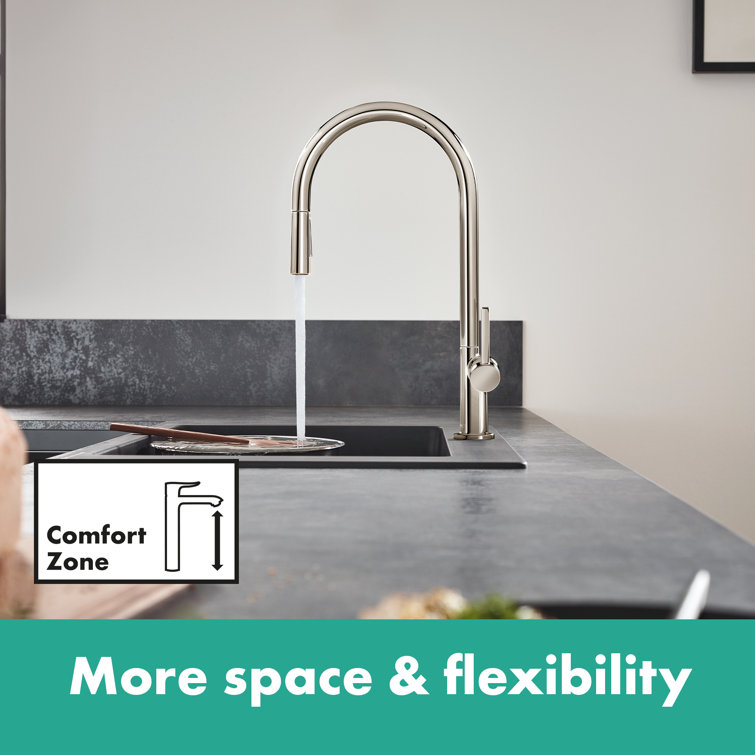 Talis N 15" Chrome Modern Pull-Down Kitchen Faucet with Spray