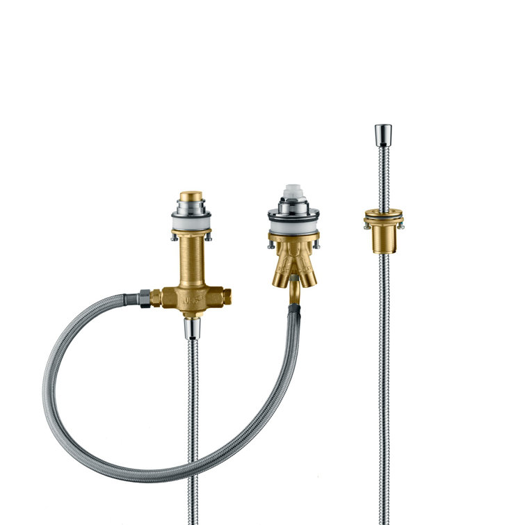 Brass 3-Hole Roman Tub Filler Rough-In Valve