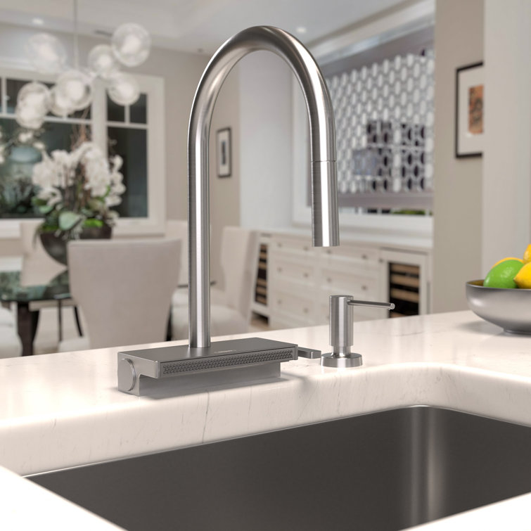 Stainless Steel Modern Pull-Down Kitchen Faucet with Spray