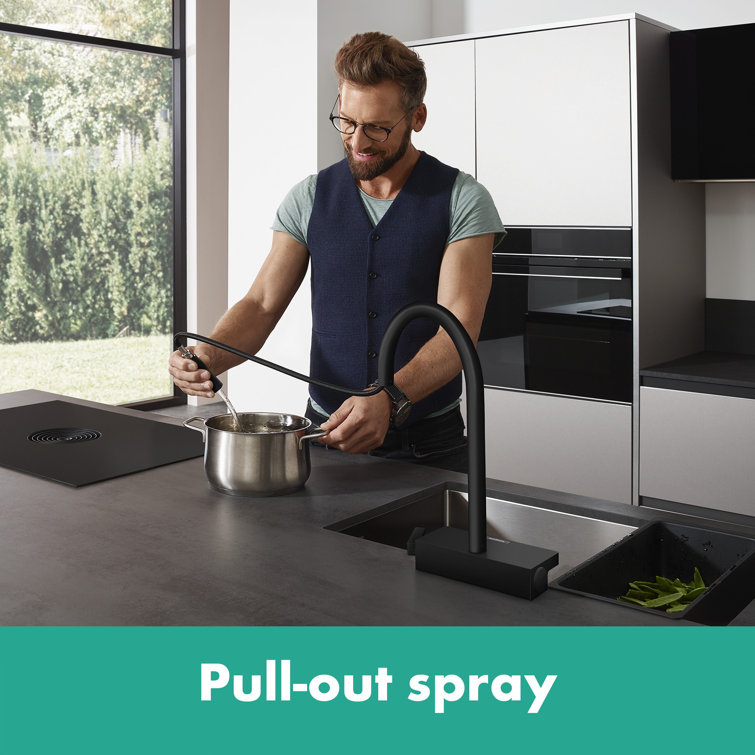 Stainless Steel Modern Pull-Down Kitchen Faucet with Spray