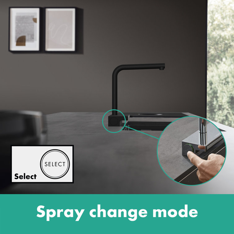 Transitional Nickel Pull-Out Kitchen Faucet with Laminar and SatinFlow Spray