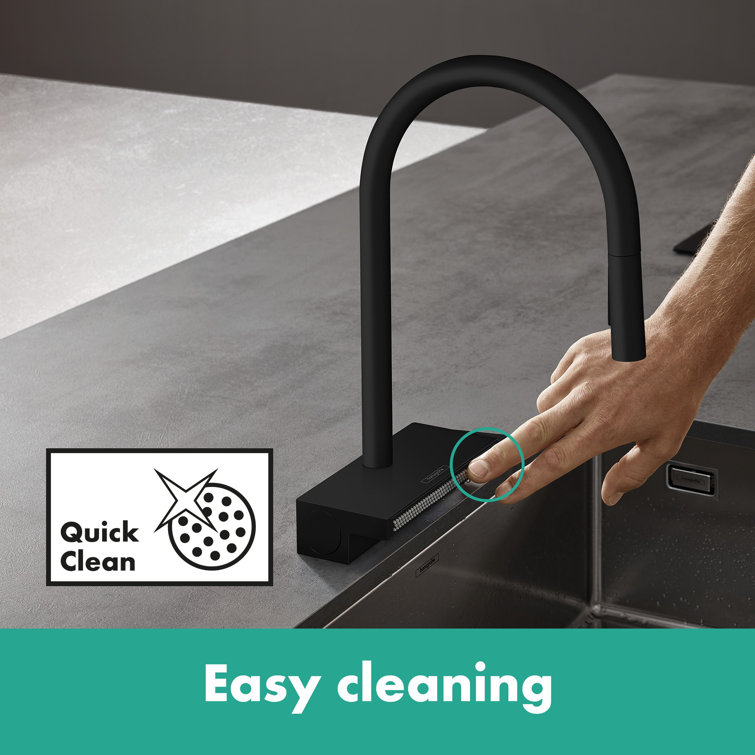 Stainless Steel Modern Pull-Down Kitchen Faucet with Spray