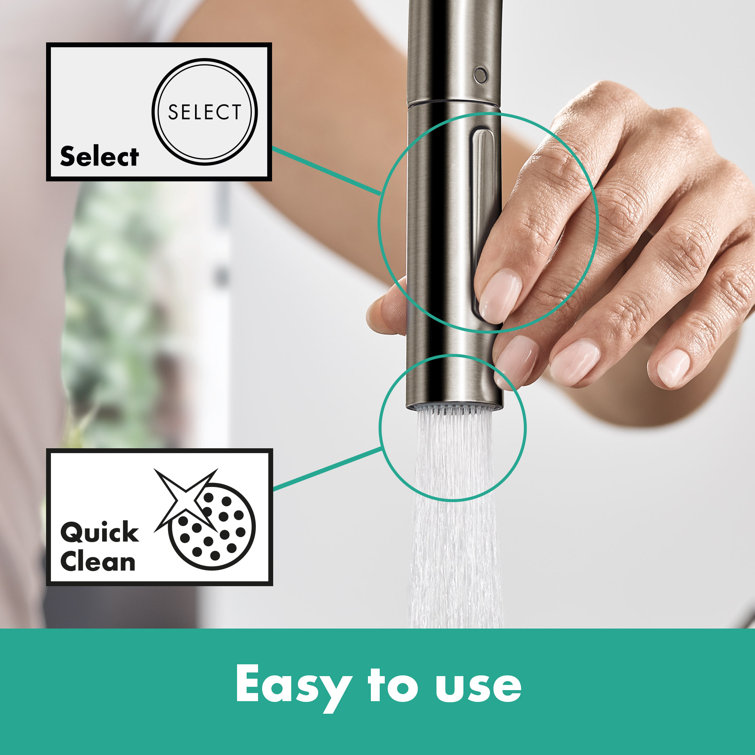 Talis N 15" Chrome Modern Pull-Down Kitchen Faucet with Spray