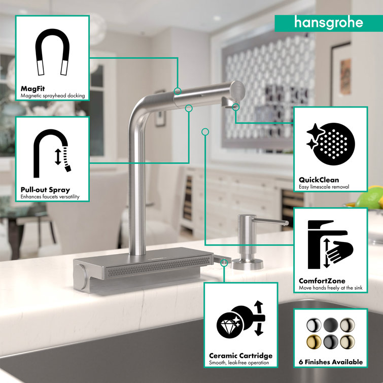 Stainless Steel Modern Pull-Out Spray Kitchen Faucet
