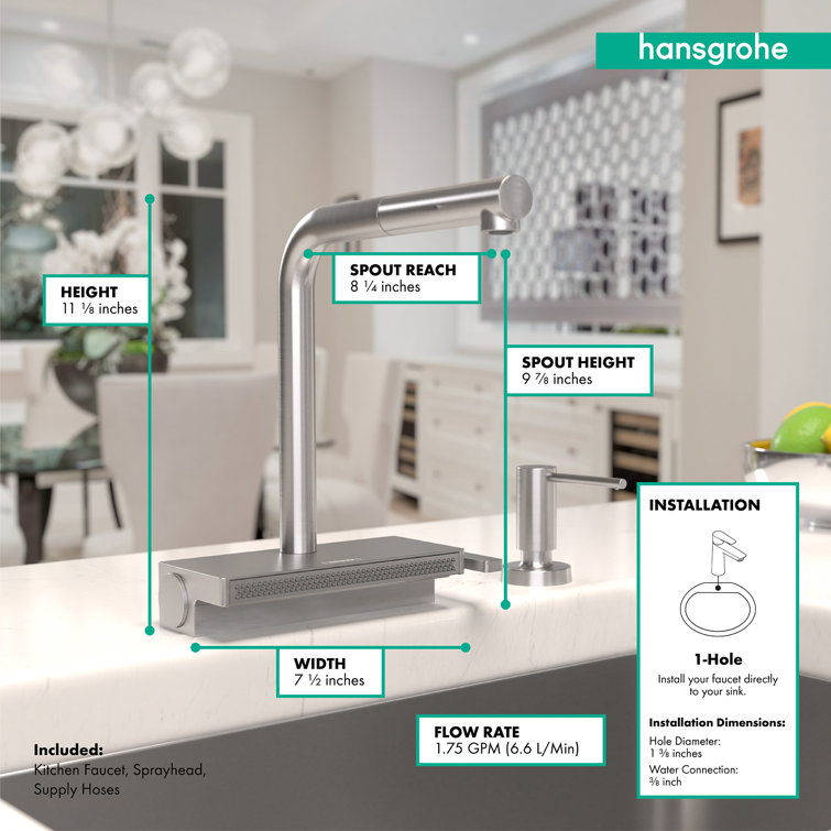 Stainless Steel Modern Pull-Out Spray Kitchen Faucet