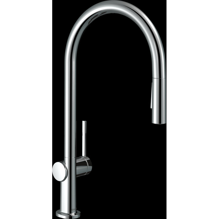 Modern Chrome HighArc Pull-Down Kitchen Faucet with 360° Swivel Spout