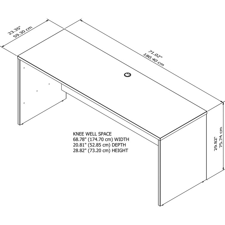 Modern Hickory 71'' Wood Executive Credenza Desk