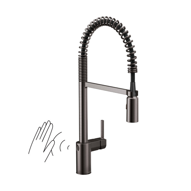 Black Stainless Steel Pull-Down Kitchen Faucet with MotionSense