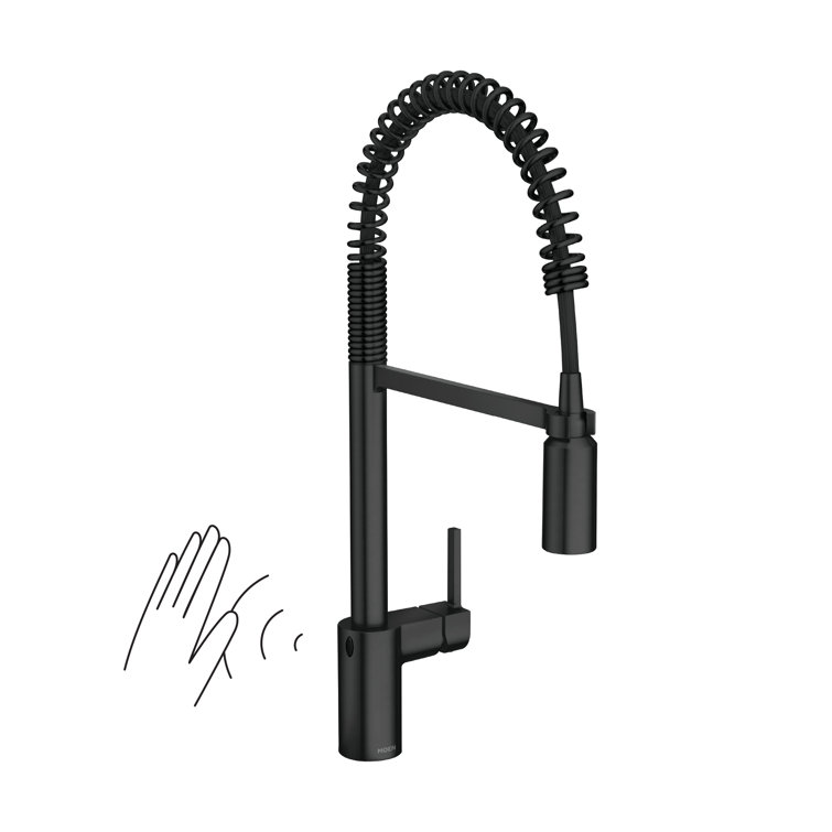 Matte Black Stainless Steel Spring Pulldown Kitchen Faucet