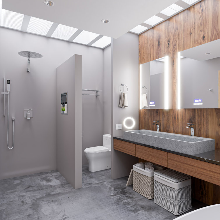 Gray Matte 52" Ceramic Rectangular Bathroom Sink