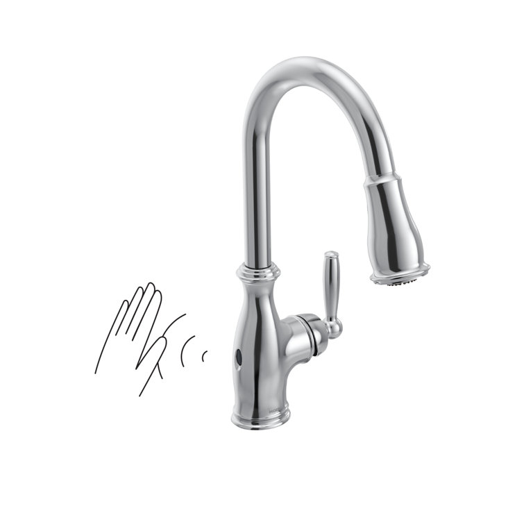 Chrome Pull-Down Spray Single Handle Kitchen Faucet