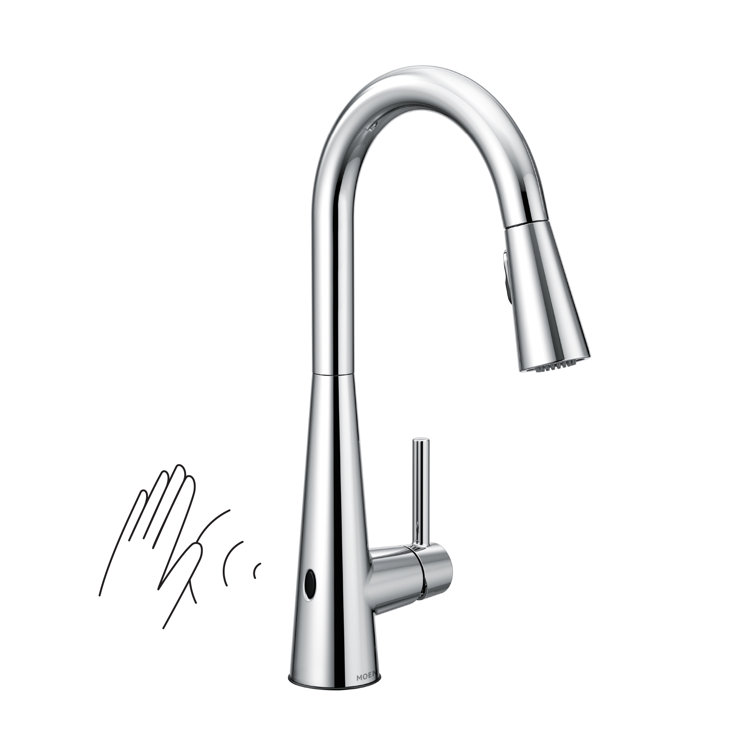 Sleek Modern Chrome Pull-down Kitchen Faucet with Touchless Activation