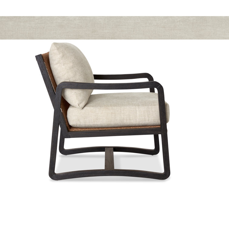 Dixon Beach Mink 27" Teak and Crypton Performance Fabric Armchair