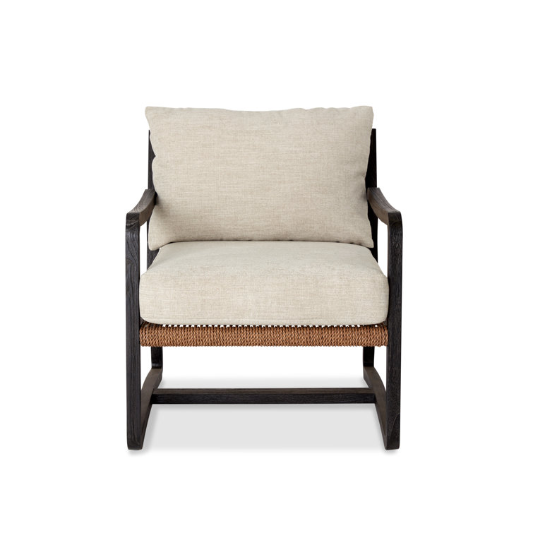 Dixon Beach Mink 27" Teak and Crypton Performance Fabric Armchair