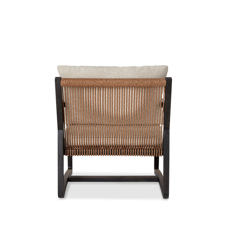 Dixon Beach Mink 27" Teak and Crypton Performance Fabric Armchair
