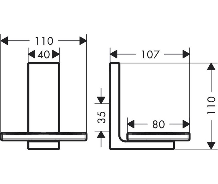 Chrome Rectangular Wall-Mounted Soap Dish