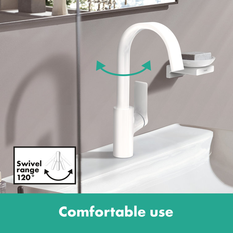 Matte White Modern Single-Hole Brass Bathroom Faucet