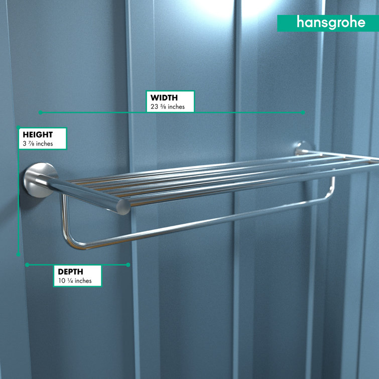 Chrome Wall Mounted Modern Towel Rack with Bar