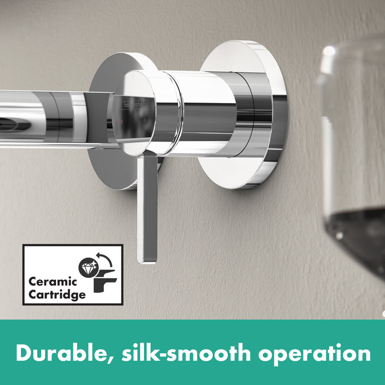 Sleek Modern 1-Handle Wall-Mounted Bathroom Faucet in Black Chrome
