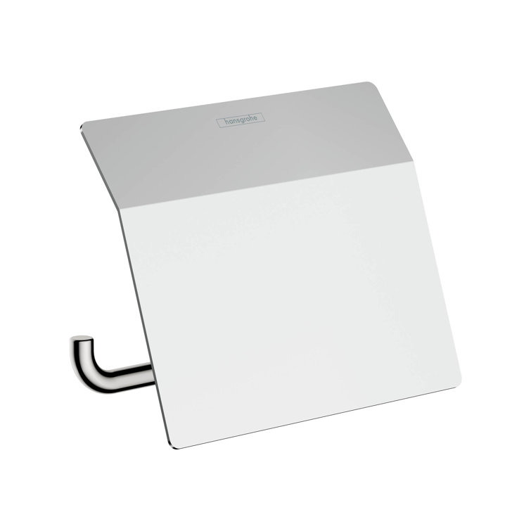 Chrome Wall-Mounted Toilet Roll Holder with Cover