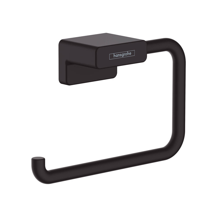 Matte Black Metal Wall-Mounted Toilet Paper Holder