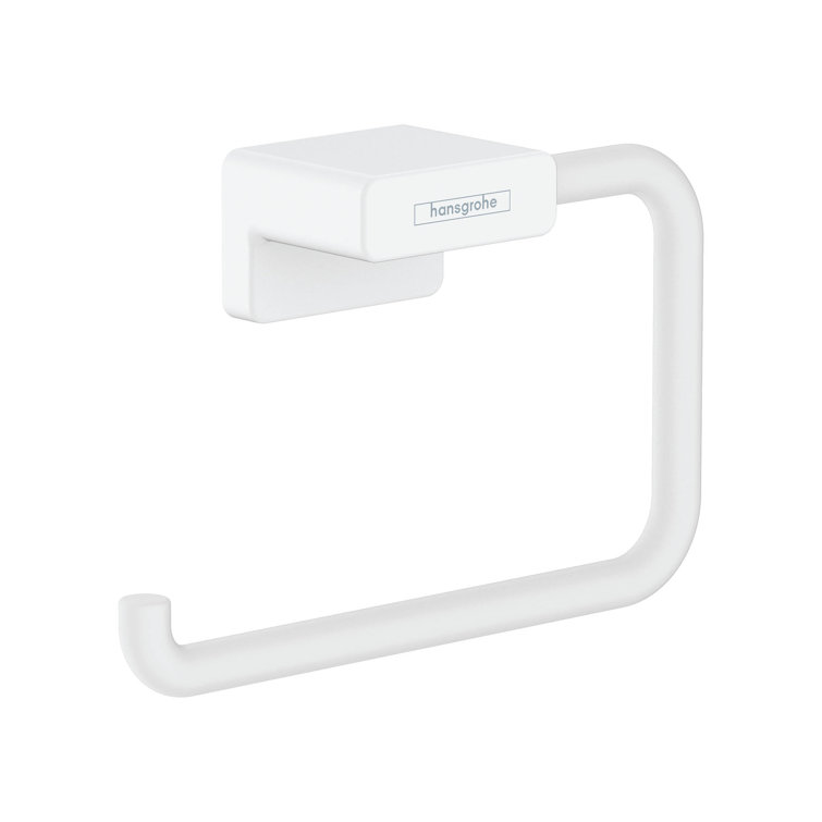 Matte White Metal Wall-Mounted Toilet Paper Holder