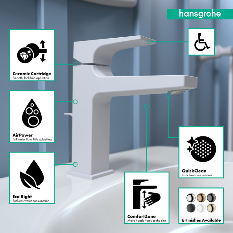 Modern Black Brass Single Hole Bathroom Faucet