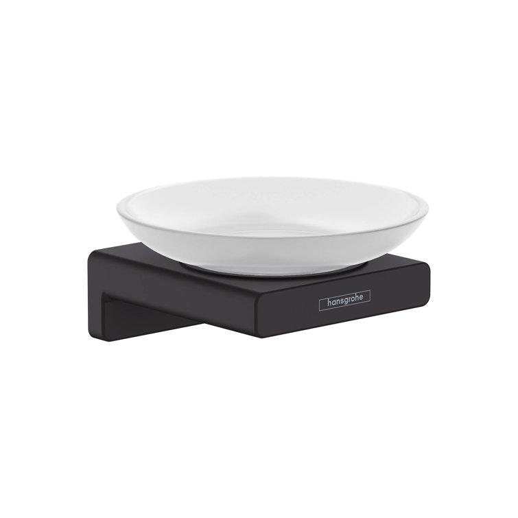 Matte Black Glass Wall-Mounted Soap Dish