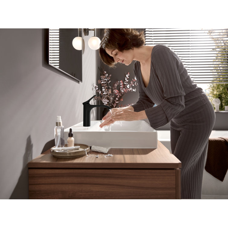 Matte Black Modern Widespread Brass Faucet with Pop-Up Drain