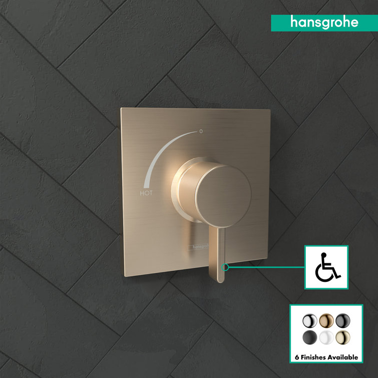 Modern Black Brushed Wall-Mounted Shower Valve Lever