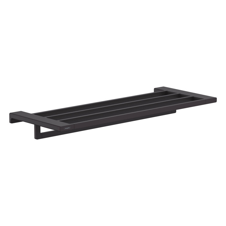 Matte Black Wall Mounted Metal Towel Rack with Holder