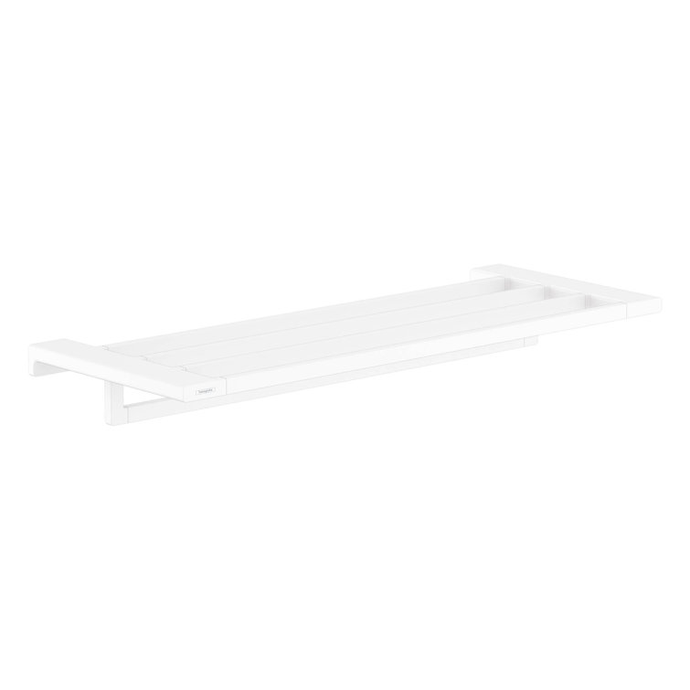 Matte White Metal Wall Mounted Towel Rack with Holder