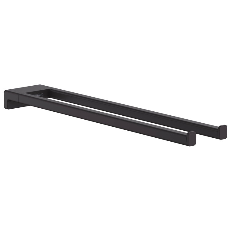 Matte Black Dual Arm Wall Mounted Towel Holder