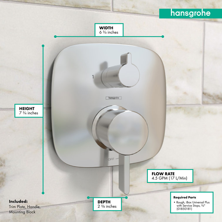 Hansgrohe Chrome Modern Wall-Mounted Shower Trim
