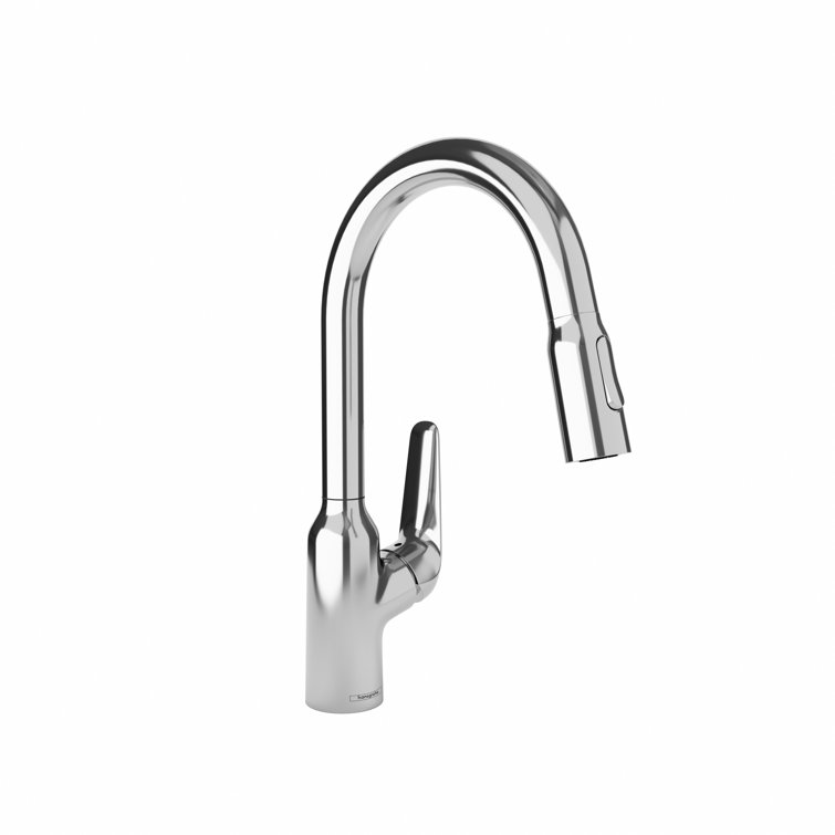 Chrome Single Handle Pull-Down Kitchen Faucet with Spray