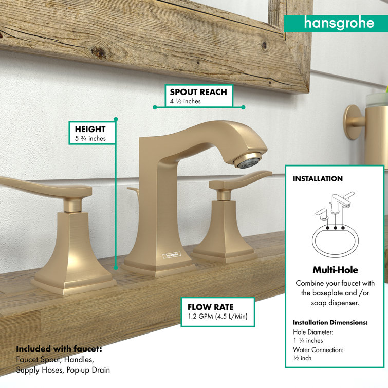 Brushed Bronze Modern Widespread Bathroom Faucet