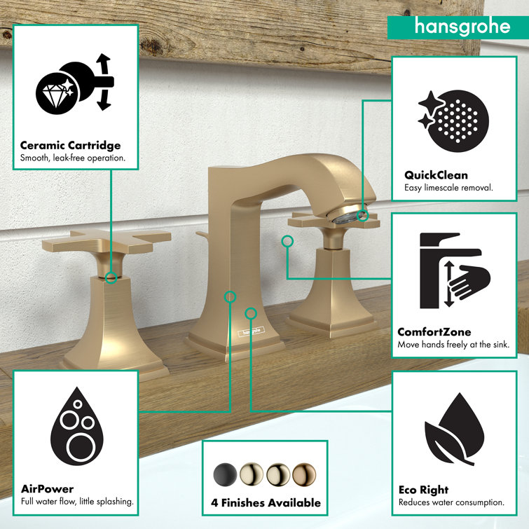 Elegant Polished Nickel Widespread Bathroom Faucet with Cross Handle