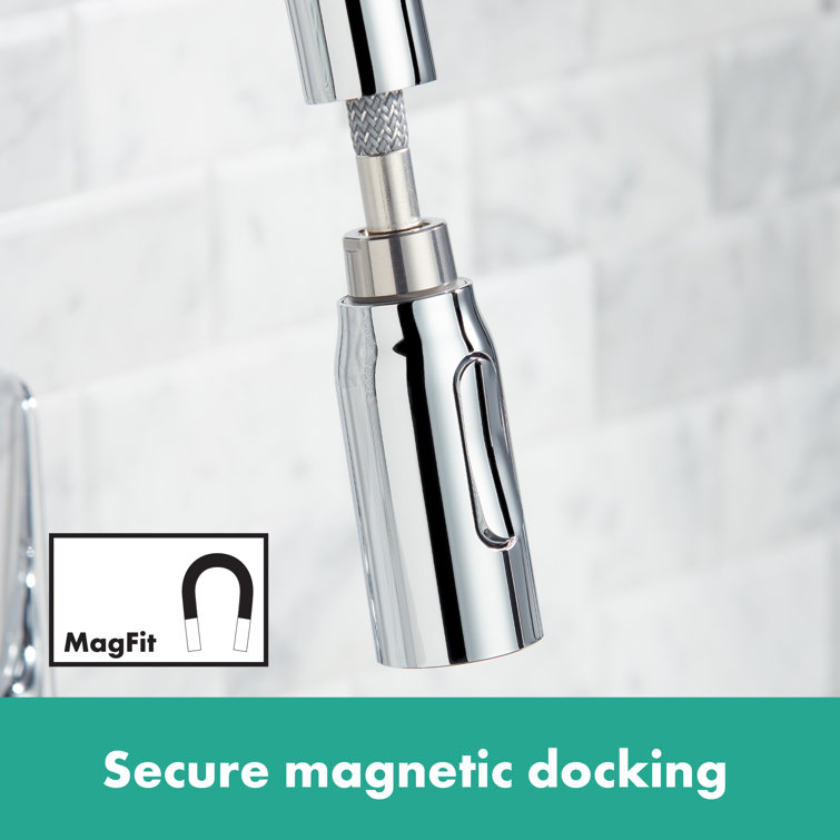Chrome Single Handle Pull-Down Kitchen Faucet with Spray