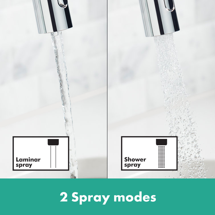 Chrome Single Handle Pull-Down Kitchen Faucet with Spray