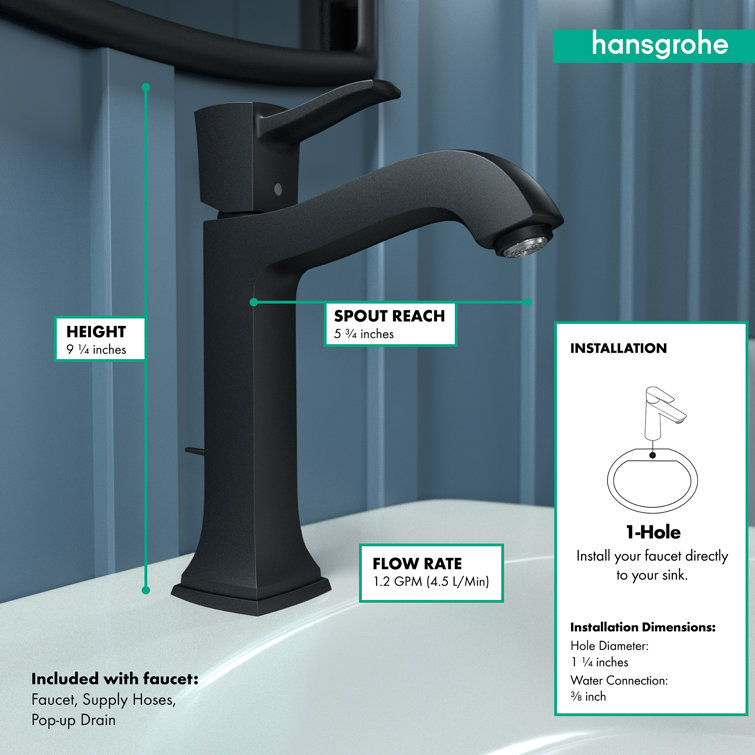Polished Nickel Modern Single-Hole Brass Faucet 9 1/4" with Eco-Friendly Features