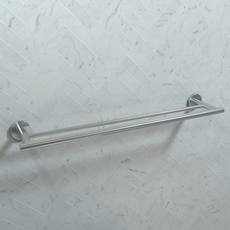 Chrome Dual Bar Modern Wall Mounted Towel Rack