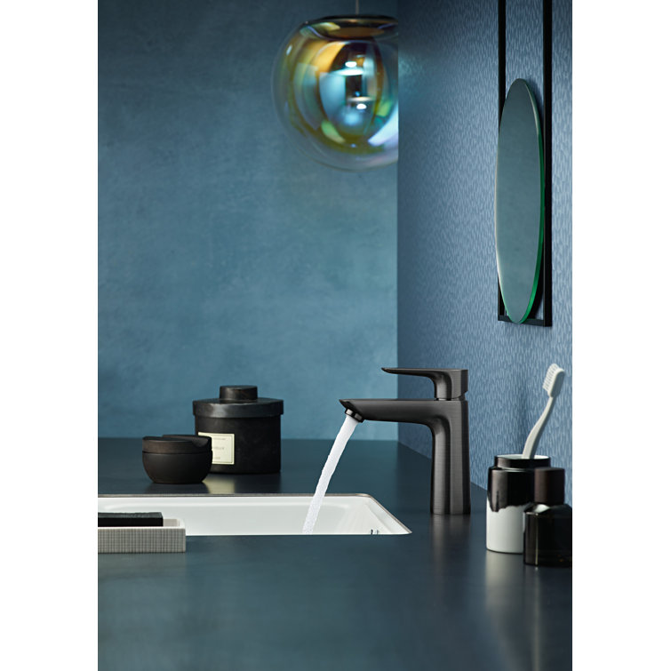 Sleek Modern 6'' Black Brass Single-Hole Faucet with Eco-Friendly Design