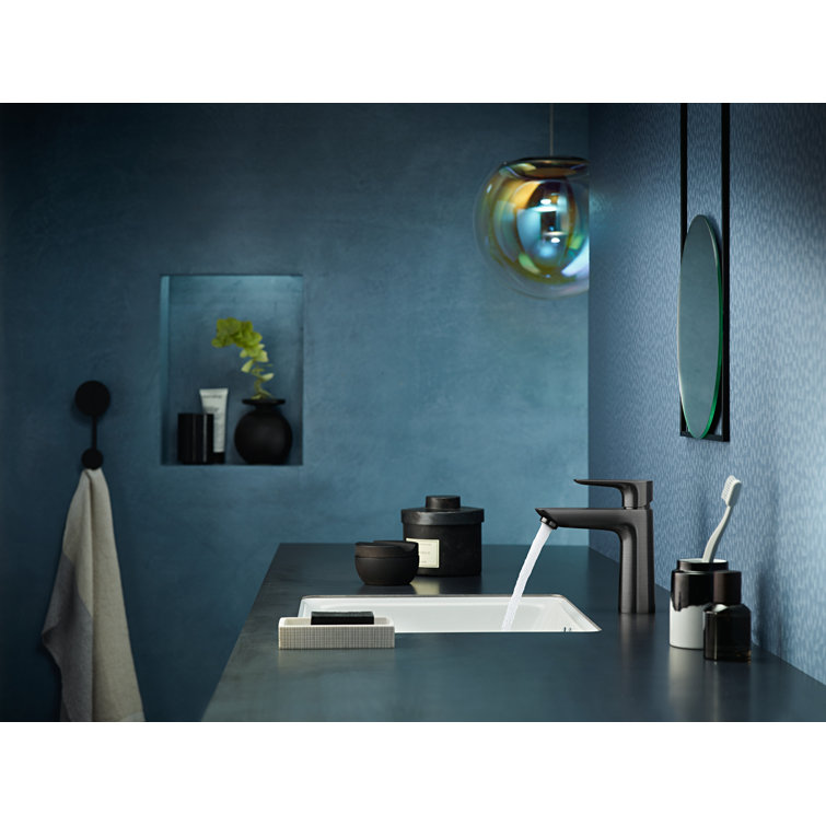 Sleek Modern 6'' Black Brass Single-Hole Faucet with Eco-Friendly Design
