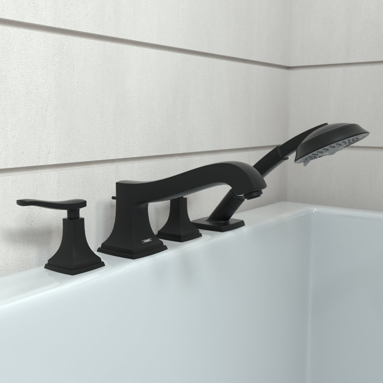 Elegant Matte Black Brass Widespread Bathroom Faucet with Dual Lever Handles